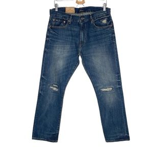 Polo Ralph Lauren Varick Slim Straight Patch Jeans Sz 33x30
